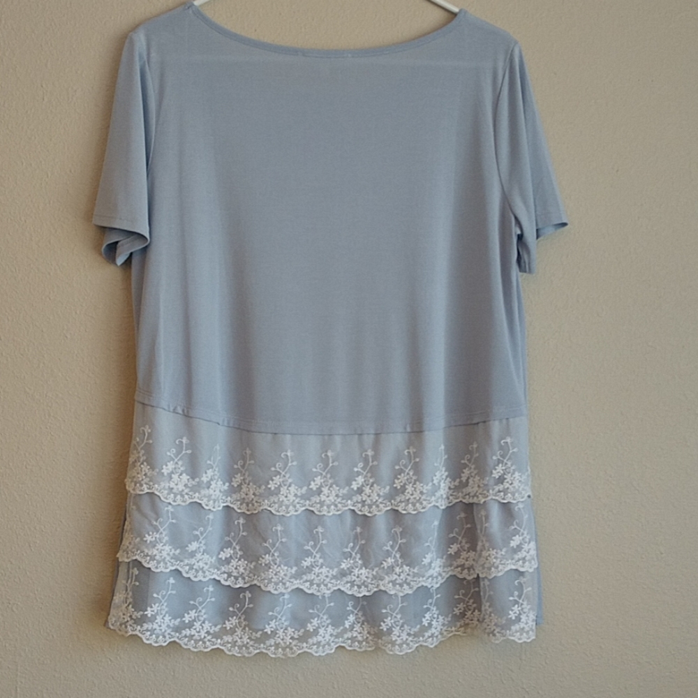 Triple Ruffle Bottom Back Top - Picture 2 of 3